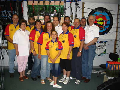 Team Abbey Archery Hooter Shooters get together at Abbey Archery on 13th November 2004 to meet Tony, Diane and Michael.